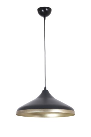 Nil Special Modern Design Striped Black Inside Gold Metal Cafe - Kitchen Single Chandelier NILSIVAMA01 - Fer Avize
