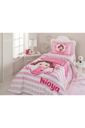 Niloya Yağmur Single Quilted Duvet Cover Set Pink TYC00295861486 - Özdilek