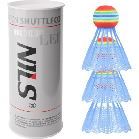 Nils NBL6091 model naylon badminton raket topu, LED ışıklı, 3 adet. - Nils