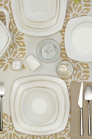 Nilüfer 60 Piece Porcelain Dinner Set for 12 Persons 600. 15. 01. 0970 - Emsan