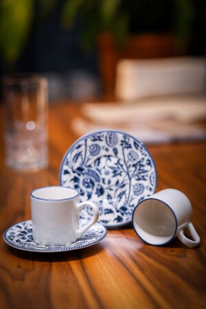 Nilüfer Porcelain 4 Piece Coffee Set for 2 Persons 100 ml - Heda Porselen