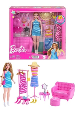'nin Kıyafet Ve Aksesuar Askısı Oyun Seti Hpl78 - Barbie