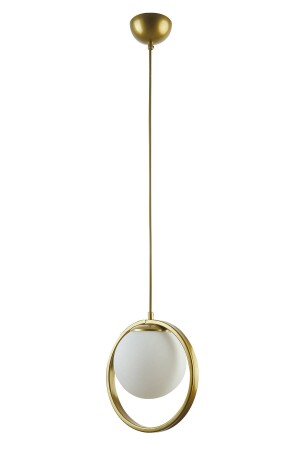 Nina Modern Living Room - Kitchen - Bedroom Metal Ring Closed Glass Single Chandelier NİNATEKLİ - Modavize