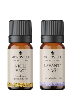 Nioli-Öl 10 ml – Lavendelöl 10 ml, 2er-Set, 100 % rein und natürlich (Niaouli- und Lavendelöl), 2 x 10 ml - Monoville