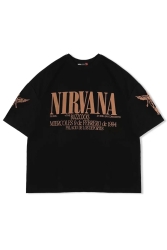 Nirvana Sırt Baskılı Unisex Oversize Siyah Tshirt 816E1032 - Sekizbiraltı