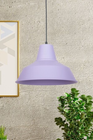 No33 Modern Design Lilac Color Metal Pendant Lamp Cafe - Kitchen Single Chandelier N5775 - Fer Avize