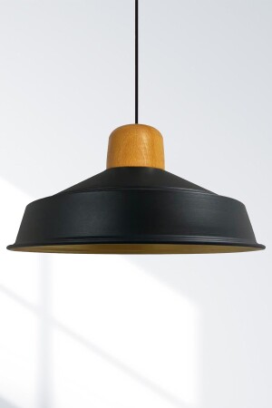Noble Black Single Chandelier Wooden Head Retro Pendant Lamp Restaurant Living Room Lighting BMY2013GA - Bamyum
