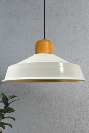 Noble White Single Chandelier Wooden Head Retro Pendant Lamp Restaurant Living Room Lighting BMY2013GA - Bamyum
