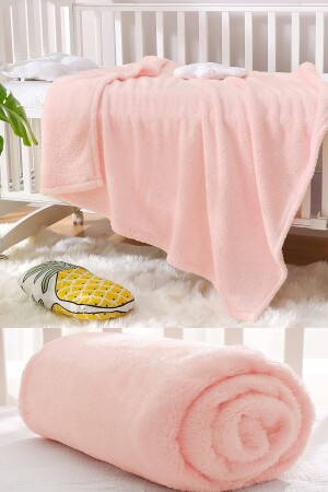 Nomi Baby Blanket Pink Newborn Baby Crib Stroller Swaddle Plush Blanket 100x120 Cm MRTNOMİBTNY1 - Bundera