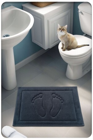 Non-Slip Base 100% Cotton Woven Bath Mat Foot 60x40 cm - Cottoncrafty