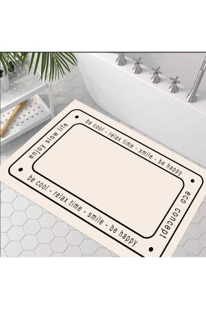 Non-Slip Base - Sink Front Mat - Bath Mat - Shower Cabin Front Mat - Cream Mat - - Eco Concept