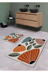 Non-Slip Base Washable 2-Piece Bath Mat - Garden Pattern 60*100 Cm - 50*60 Cm BM0185 - Pilloveland