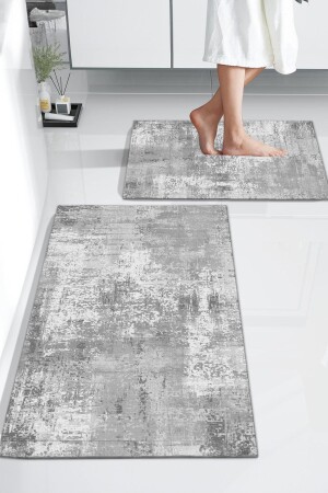 Non-Slip Base Washable Set of 2 Bathroom Rug Bath Mat Toilet Bowl Set - Bir Aksesuar