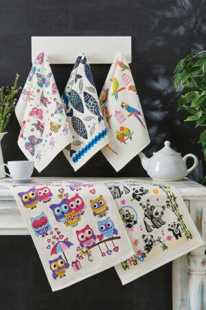 Nora 5 Pieces Printed Kitchen Towel Set 30x50 cm - Casnack