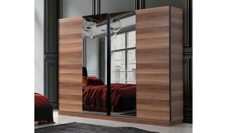 Nora Walnut Sliding Wardrobe - Cadde Yıldız