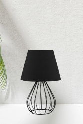 North Home Metal Kafes Gövdeli Kumaş Abajur AAGK9003 - Art&Gift