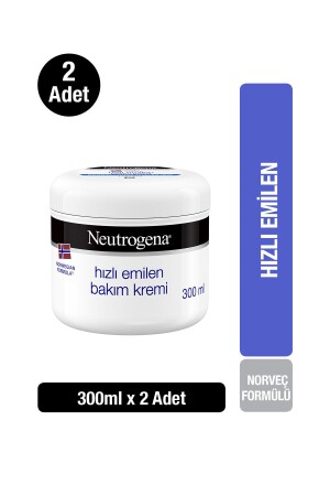 Norwegische Formel, schnell einziehende Pflegecreme, 300 ml, 2 Stück, 35746606761362 - Neutrogena