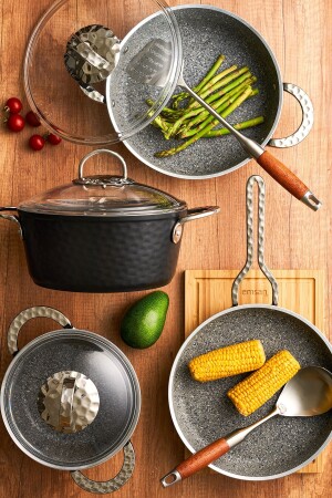 Nostalgia 7 Piece Granite Cookware Set with Induction Base Black 600. 15. 01. 2332 - Emsan