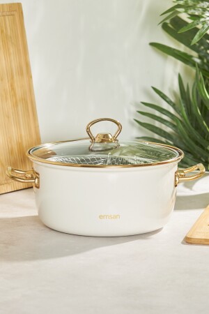 Nostalgia Enameled Beige Frying Pan - Emsan