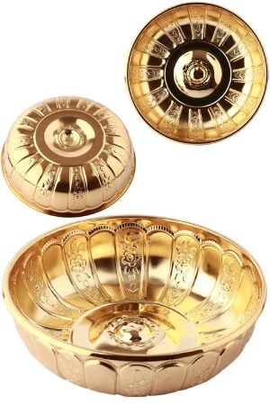 Nostalgic Ottoman Dynasty Iron Bath Bowl Gold Yellow Color 20 Cm 456199502 - BİTERSE