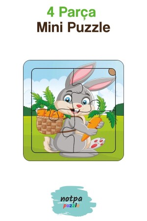 NOTPA Educational and Tutorial 4 Piece Wooden Colorful Puzzle Rabbit for Children - Kututr