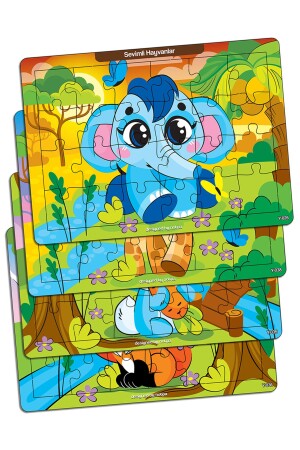 Notpa Educational And Tutorial For Children 24 Piece Wooden Colorful Puzzle Cute Animals Set Of 4 13 - Kututr