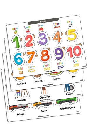 Notpa Educational and Tutorial Wooden Colorful Puzzle Set of 4 for Children 103 - Kututr