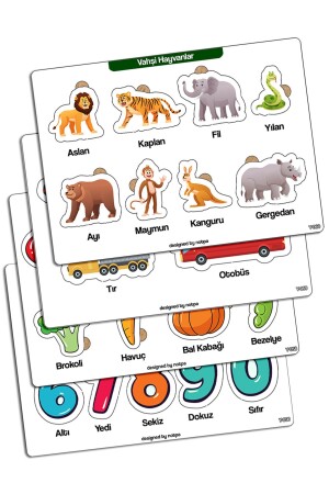 Notpa Educational and Tutorial Wooden Colorful Puzzle Set of 4 for Children 104 - Kututr