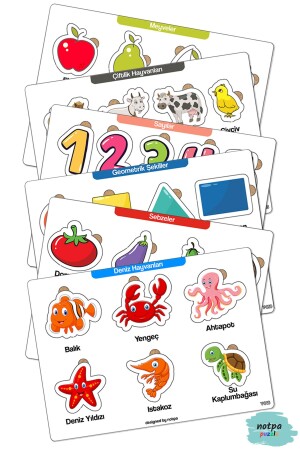 NOTPA Wooden Turkish 6 Piece Mega Puzzle Set Educational and Instructional Wooden Colorful Puzzle for Children - Kututr