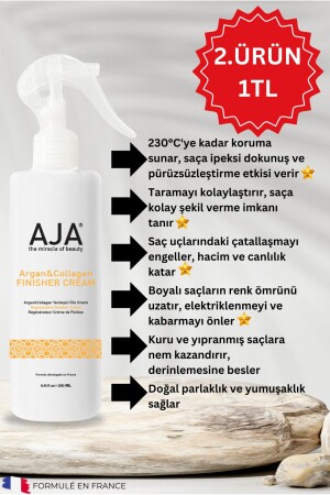 Nourishing Argan & Collagen Liquid Conditioner, Easy Combing Effect - Heat Protective Blow Dry Spray 250ml - Aja