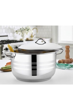 Nova 304 Paslanmaz Ve Kararmaz Büyük Derin Tencere 24 Cm Aşure Tenceresi 7 Litre 146 - Genel Markalar