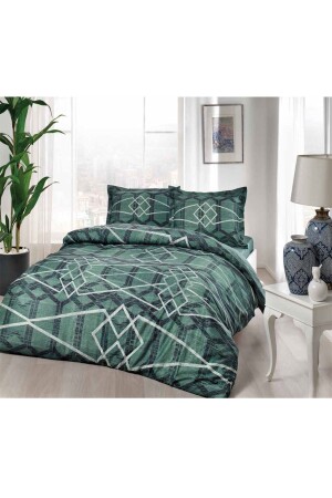 Nova Green Double Cotton Satin Duvet Cover Set 60264692 - Taç