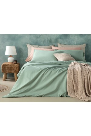 Novella Premium Soft Cotton Double Duvet Cover Set 200x220 Cm Seledon TYC00592118372 - English Home