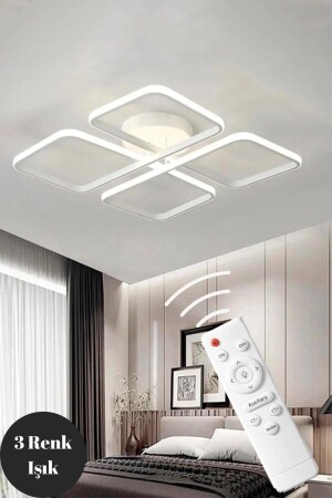 Novem White Plafone Controlled Ultra Super 3 Color Light LED Chandelier novem-b-k-01 - Elektroyou