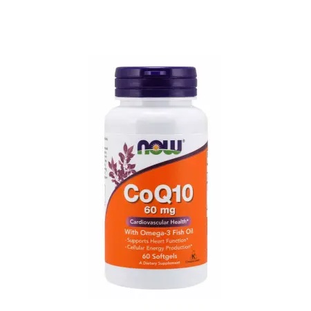 Now Foods CoQ10 60 mg with Omega 3 Fish Oil (60 Softgels) - Now Foods