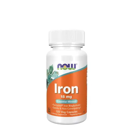 Now Foods Iron 18 mg Iron Bisglycinate (120 Veg Capsules) - Now Foods
