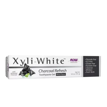 Now Foods XyliWhite Charcoal Refresh Toothpaste Gel (181 g, Mint) - Now Foods