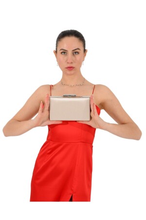 Nude Color Satin Women's Evening Bag Evening Bag Engagement Wedding Bag - Biçanta