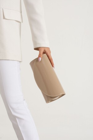 Nude Patent Leather Evening Dress Bag Clutch Portfolio Bag - Efnanstore