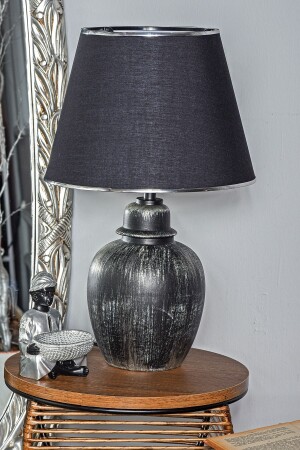 Nuit Handmade Ceramic Lampshade Black Silver Srmk-53 TM167 - hmydesign