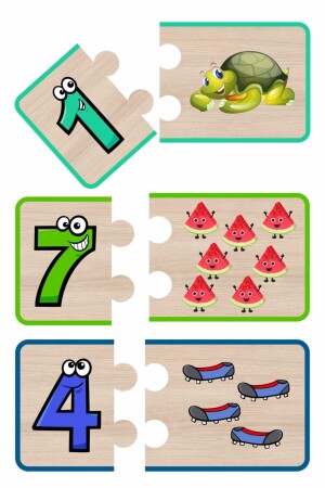 Number And Matching Wooden Toy - Baskı Atölyesi