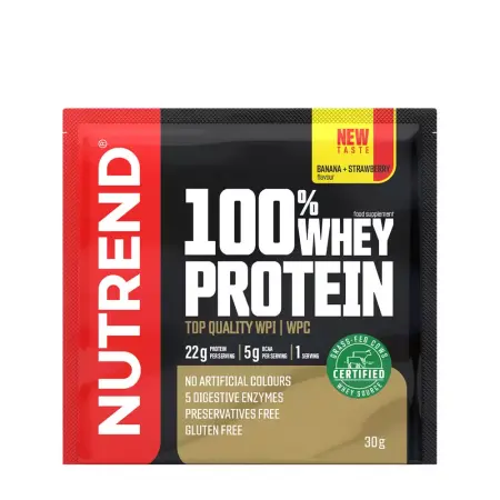Nutrend 100% Whey Protein (30 g, Banana & Strawberry) - Nutrend