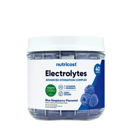 Nutricost Electrolytes Hydration Stick Packs (156 g, Blue Raspberry) - Nutricost