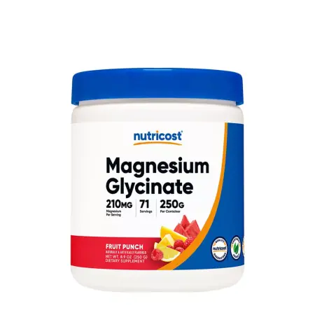 Nutricost Magnesium 30% Glycinate Powder (250 g, Fruit Punch) - Nutricost