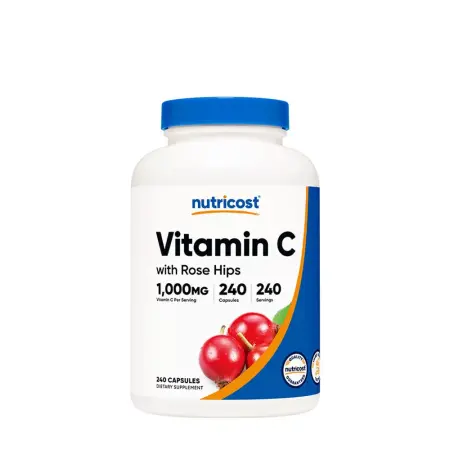 Nutricost Vitamin C with Rose Hips Capsules (240 Capsules) - Nutricost