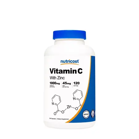 Nutricost Vitamin C (with Zinc) 1,000 mg (240 Capsules) - Nutricost
