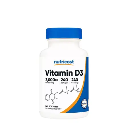 Nutricost Vitamin D3 2,000 IU (240 Softgels) - Nutricost