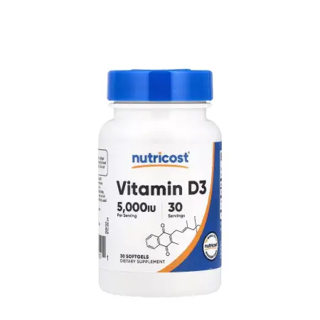 Nutricost Vitamin D3 5,000 IU (30 Softgels) - Nutricost