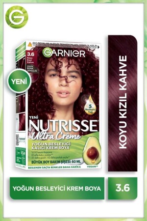 Nutrisse Intense Nourishing Permanent Cream Hair Dye 3. 6 Dunkelrotbraun - Garnier