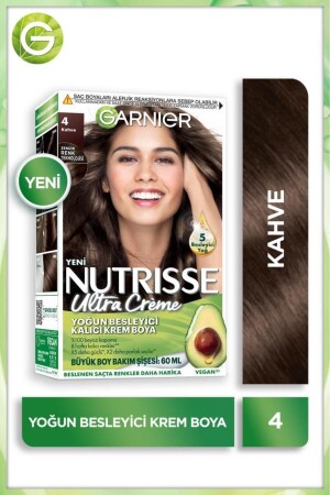 Nutrisse Intensive Nourishing Permanent Cream Hair Dye 4 Brown - Garnier